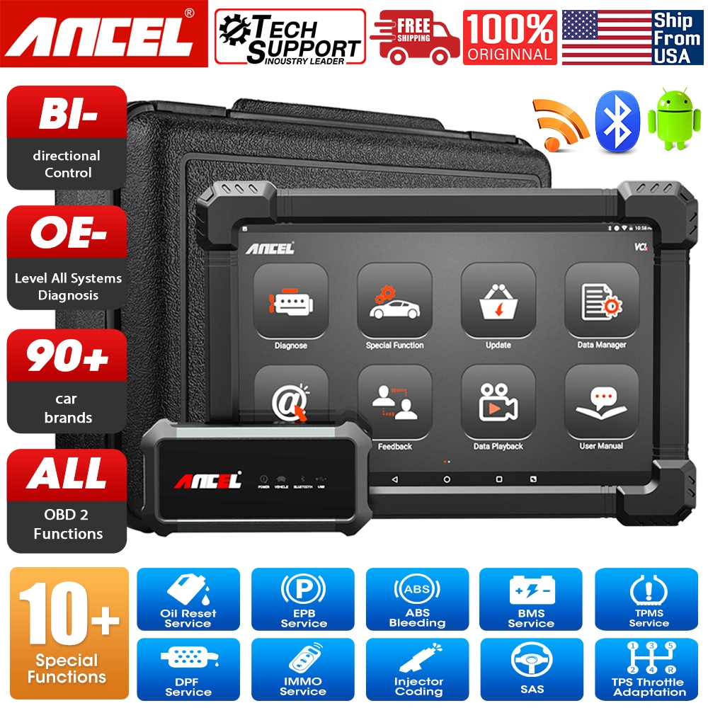 Ancel X7 OBD2 Scanner Bluetooth Wifi Profesional OBD Otomotif Sistem Penuh ABS OIL EPB DPF Reset Mob
