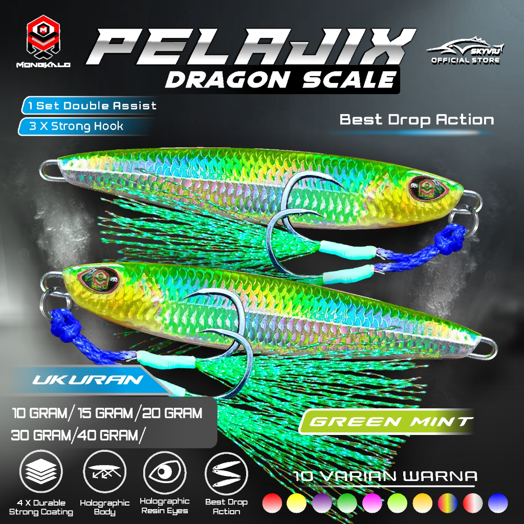 Mongkalo Pelajix Sisik-Kecil noGID noMotif Candy 15 Hijau-Mint