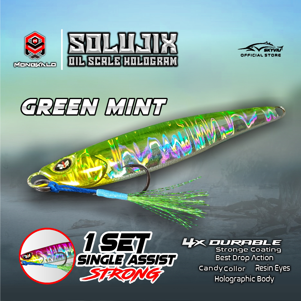 Mongkalo Solujix Minyak noGID noMotif Candy 15 Hijau-Mint