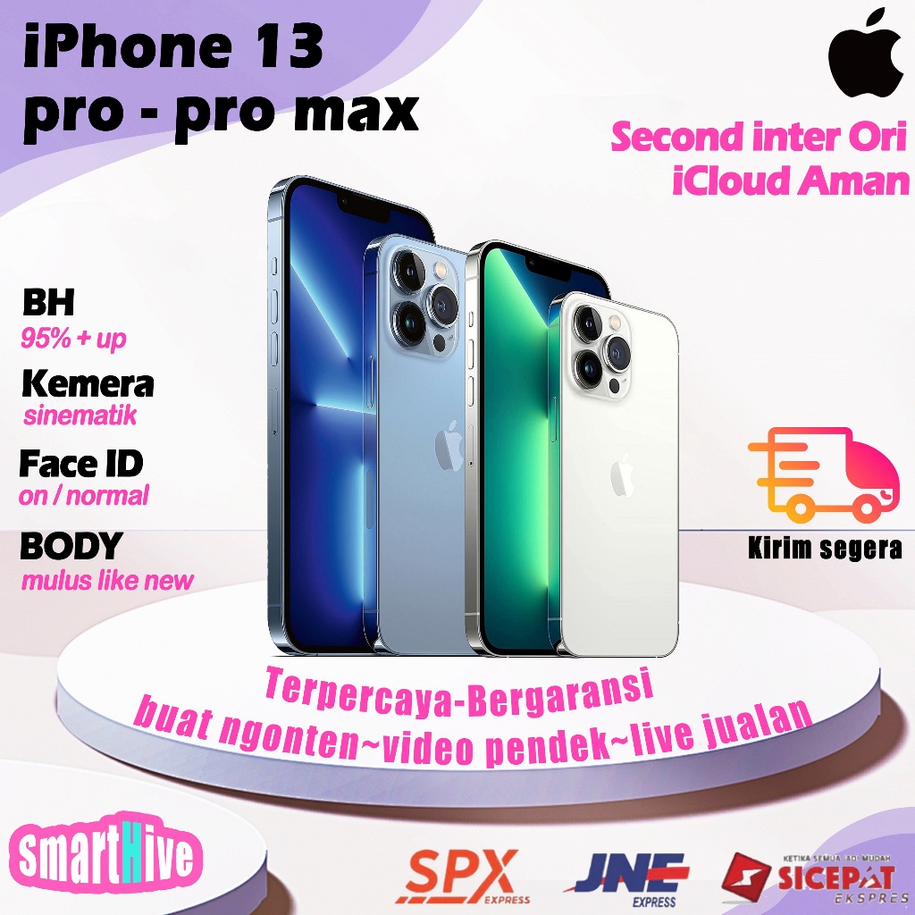 iphone 13 PRO & 13 PROMAX second inter 13promax 128GB 256GB 512GB Bekas Ori/Mulus Fullset/buat ngont