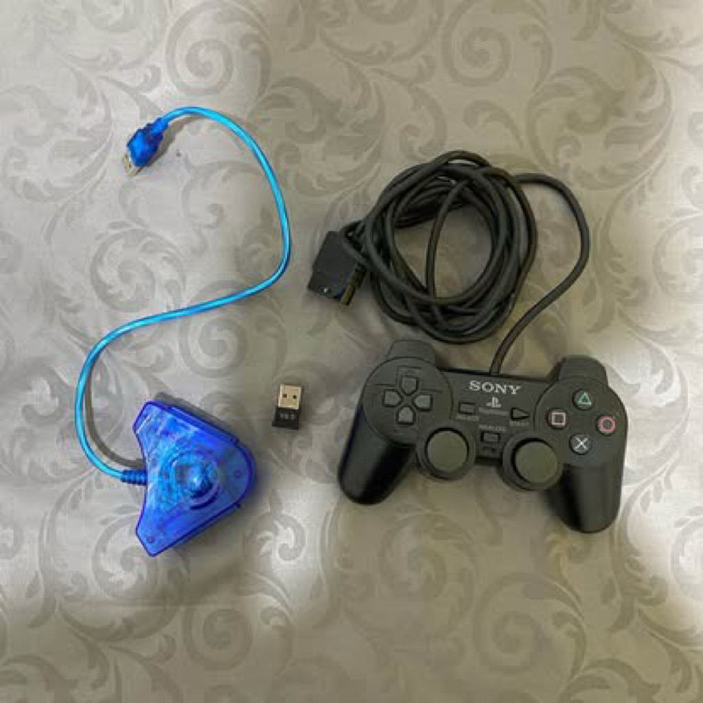 Stik PS2 Original SONY + Bonus Converter USB & Bluetooth Dongle