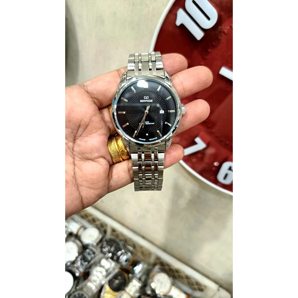 JAM TANGAN MIRAGE PRIA WANITA SILVER ORIGINAL