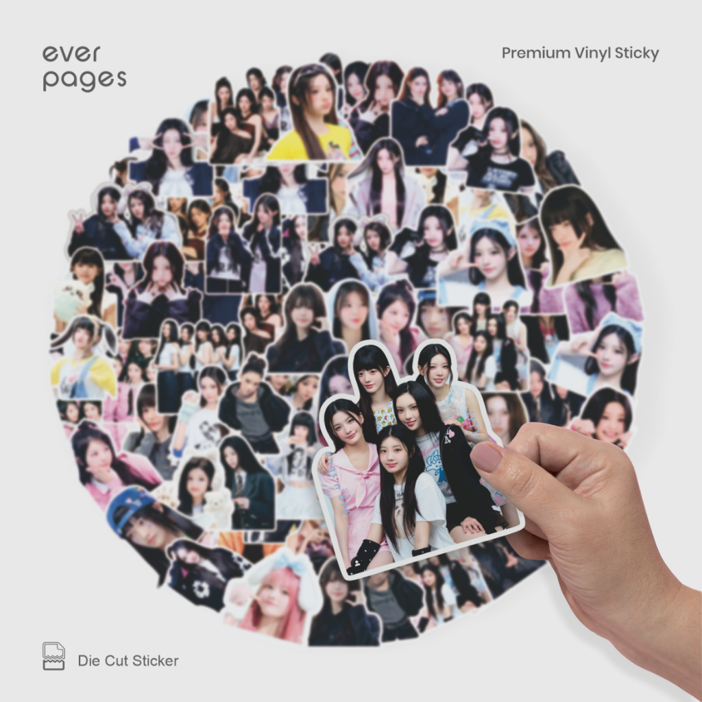 (50 Pcs) Sticker K-Pop ILLIT (Yunah, Minju, Moka, Wonhee, Iroha) Waterproof