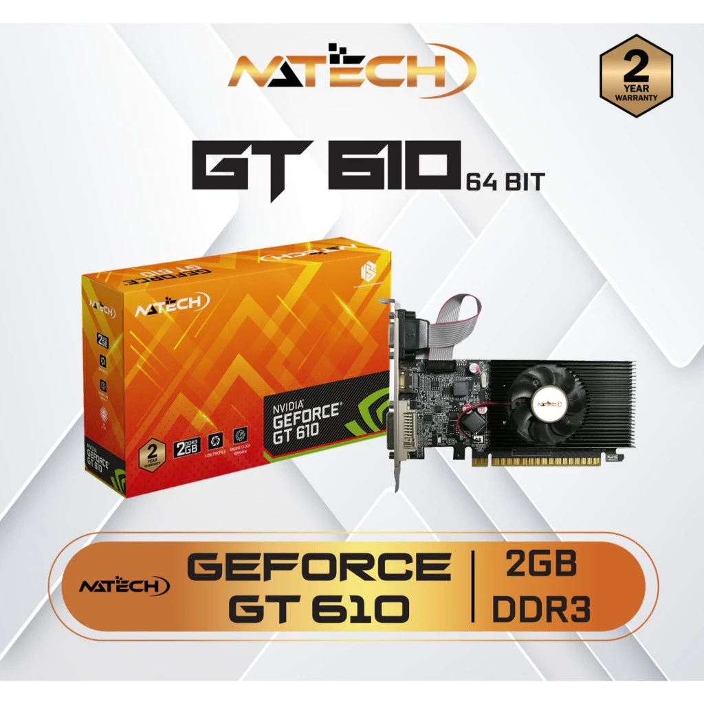VGA CARD / VGA NVIDIA GT610 / VGA GT610 / VGA NATECH GT610 LP 2GB DDR3 64BIT