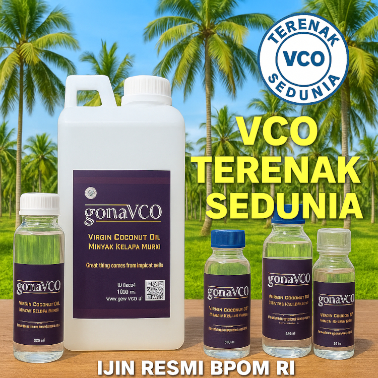 gonaVCO Virgin Coconut Oil 1000ml VCO Minyak Kelapa Dara 1000 ml Cold-pressed 1 liter ijin BPOM