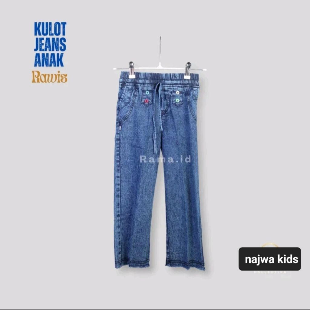 Highwaist Loose Jeans Celana Anak-Anak Usia 4-8 Tahun-Kulot Jeans Cewek Anak-Anak Terbaru-Bf-Bayfrea