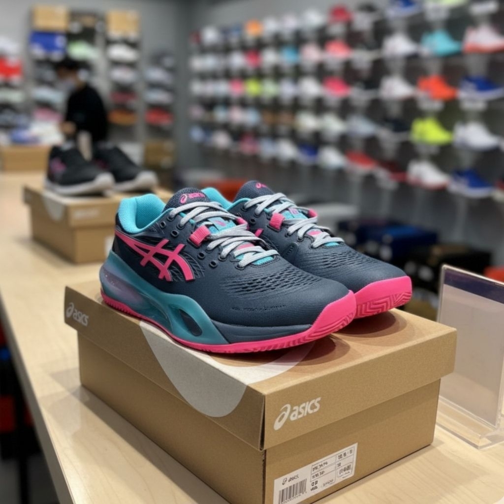 SEPATU ASlCS RESOLUTION X PADELBLUE PINK ORIGINAL