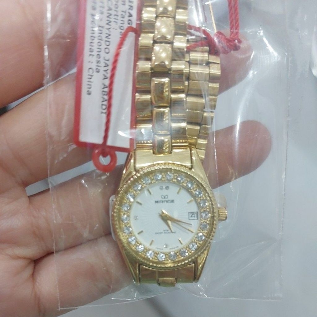 JAM TANGAN MIRAGE CEWEK RANTAI FULLGOLD