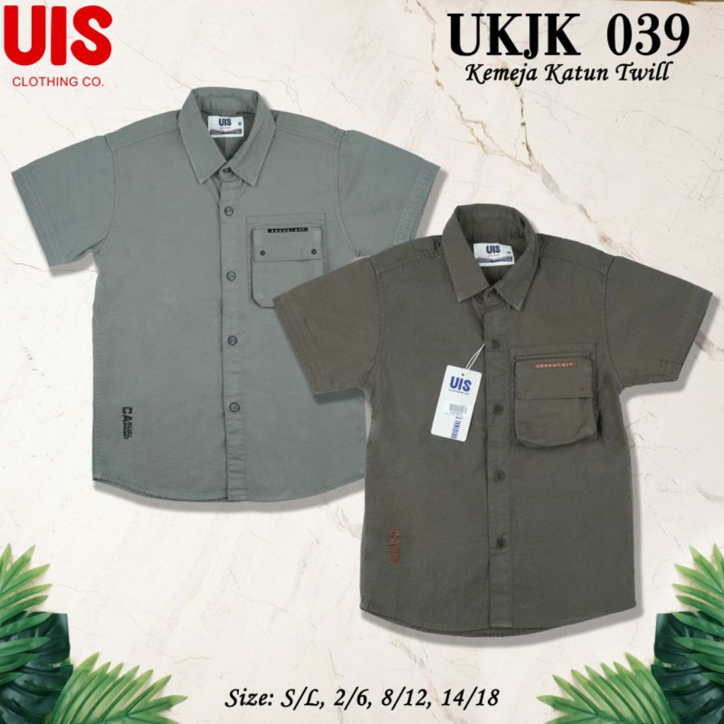 KEMEJA PENDEK ANAK UIS UKJK039 // KEMEJA ANAK ABU// KEMEJA ANAK ARMY