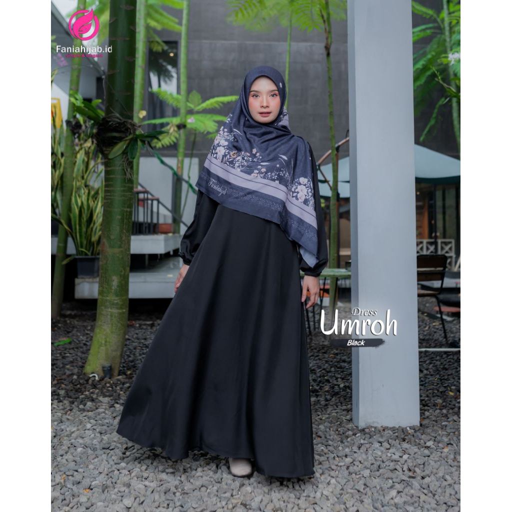 Gamis Hitam Polos - Umroh Dress By Nayma Hijab
