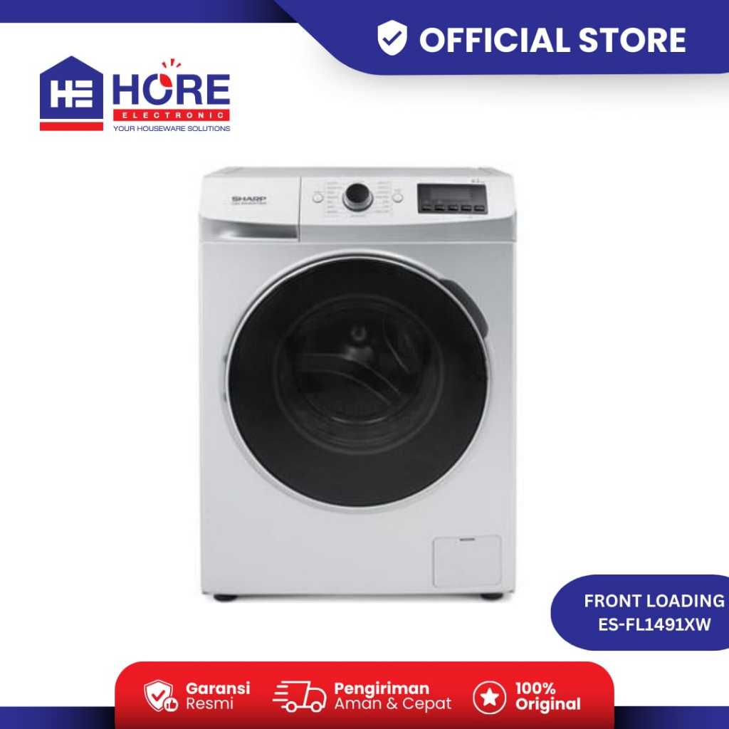 Sharp ES-FL1491XW Mesin Cuci Front Loading 9.5 Kg