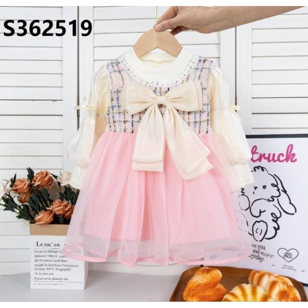 DRESS CANTIK TUTU LEBARAN PITA TIMBUL