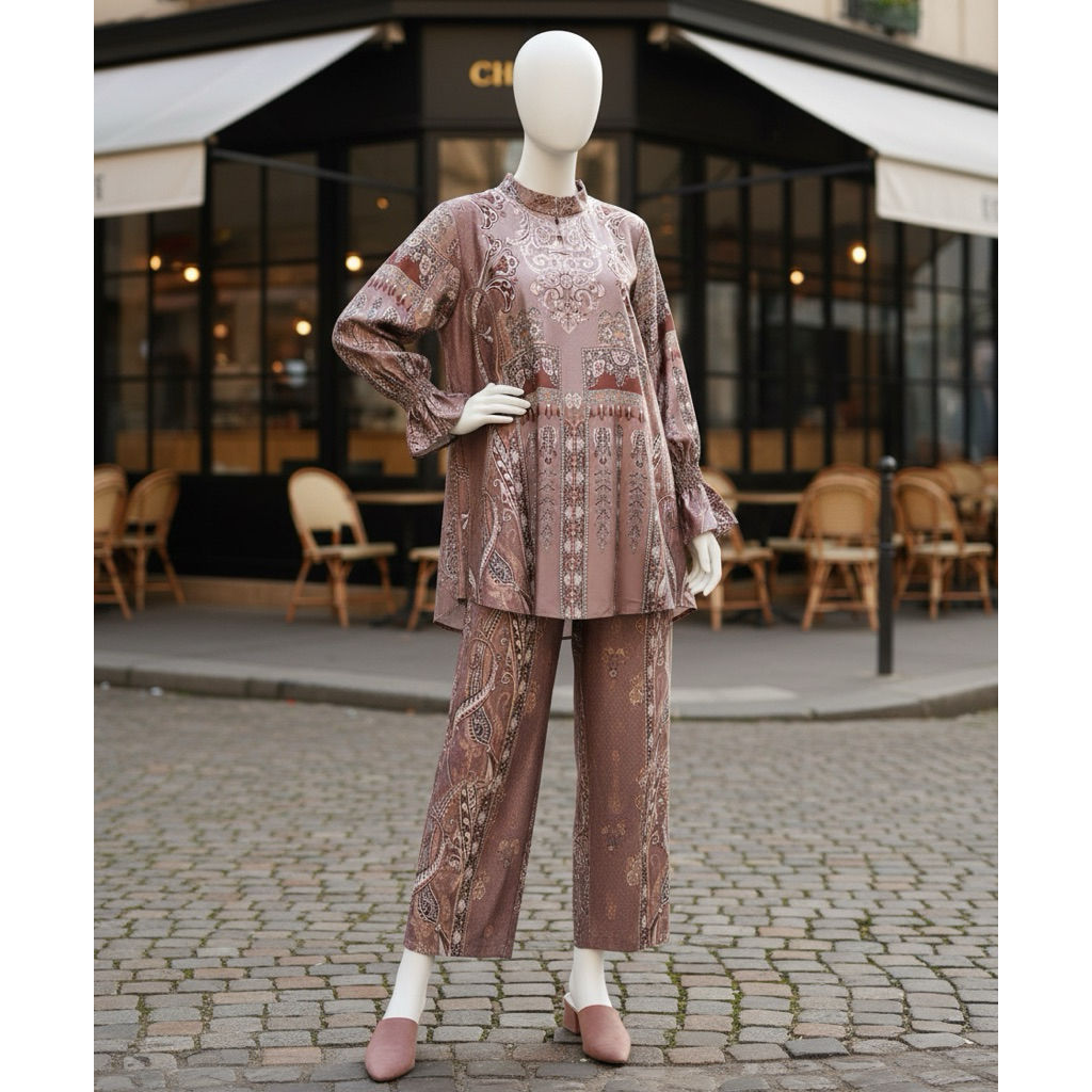 SETELAN TUNIK RUBBY SILK PREMIUM/SET TUNIK SILK