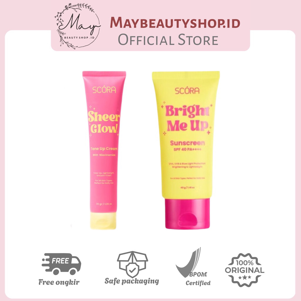SCORA Bright Me Up Sunscreen Hybrid SPF 40PA+++ | Sheer Glow Toneup Cream