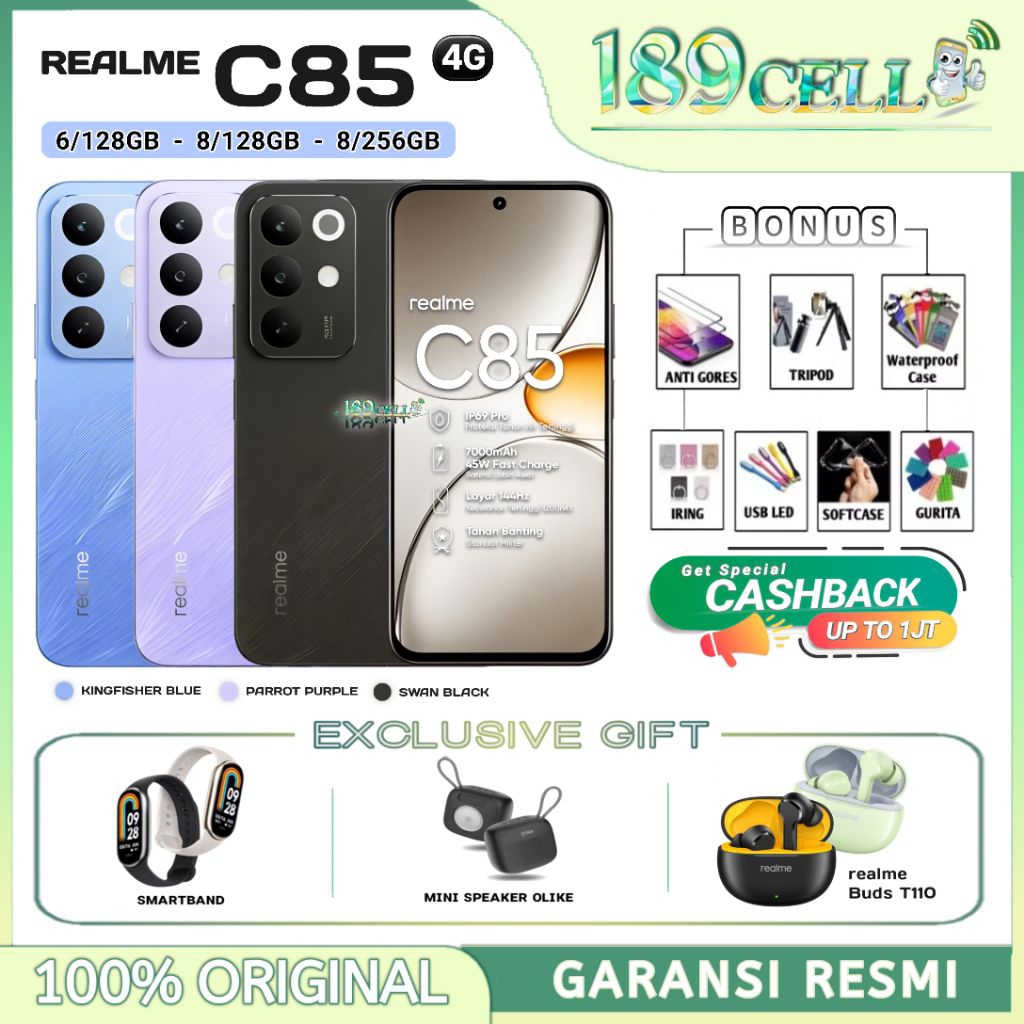 REALME C85 4G [6/128GB] [8/128GB] [8/256GB] - 50MP Camera, Snapdragon 685 Chipset - GARANSI RESMI