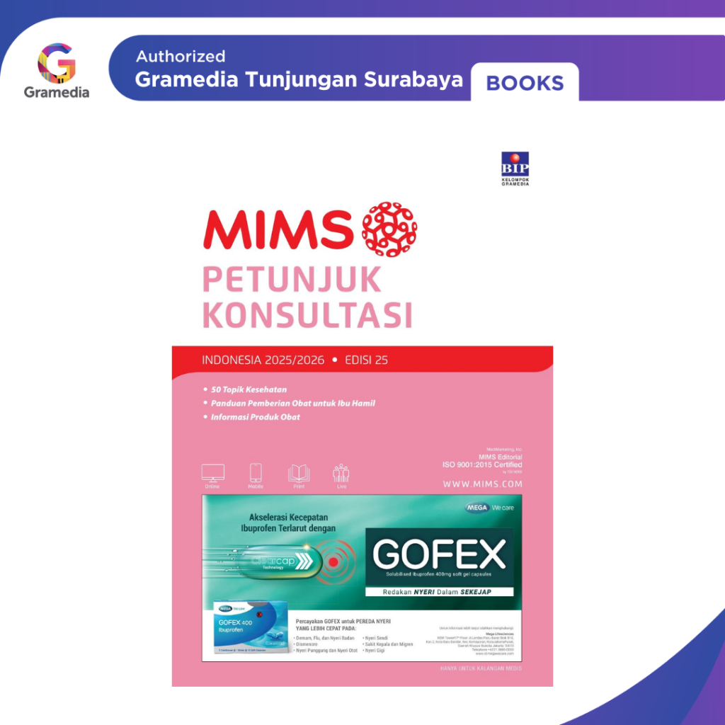 Gramedia Tunjungan : MIMS: Petunjuk Konsultasi Edisi 25 Tahun 2025/2026