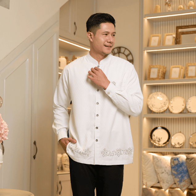 Ranti - Basil Koko - Koko Casual Lengan Panjang - Koko Putih