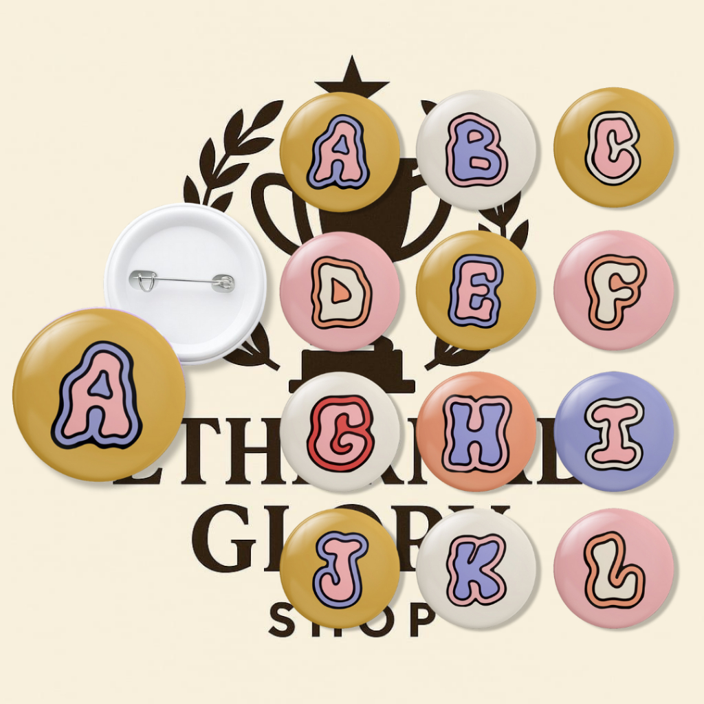 Eternal Collection Pin Bros Press Pin Huruf Meleleh 44mm / bros tas ransel brooche alphabet bros hur