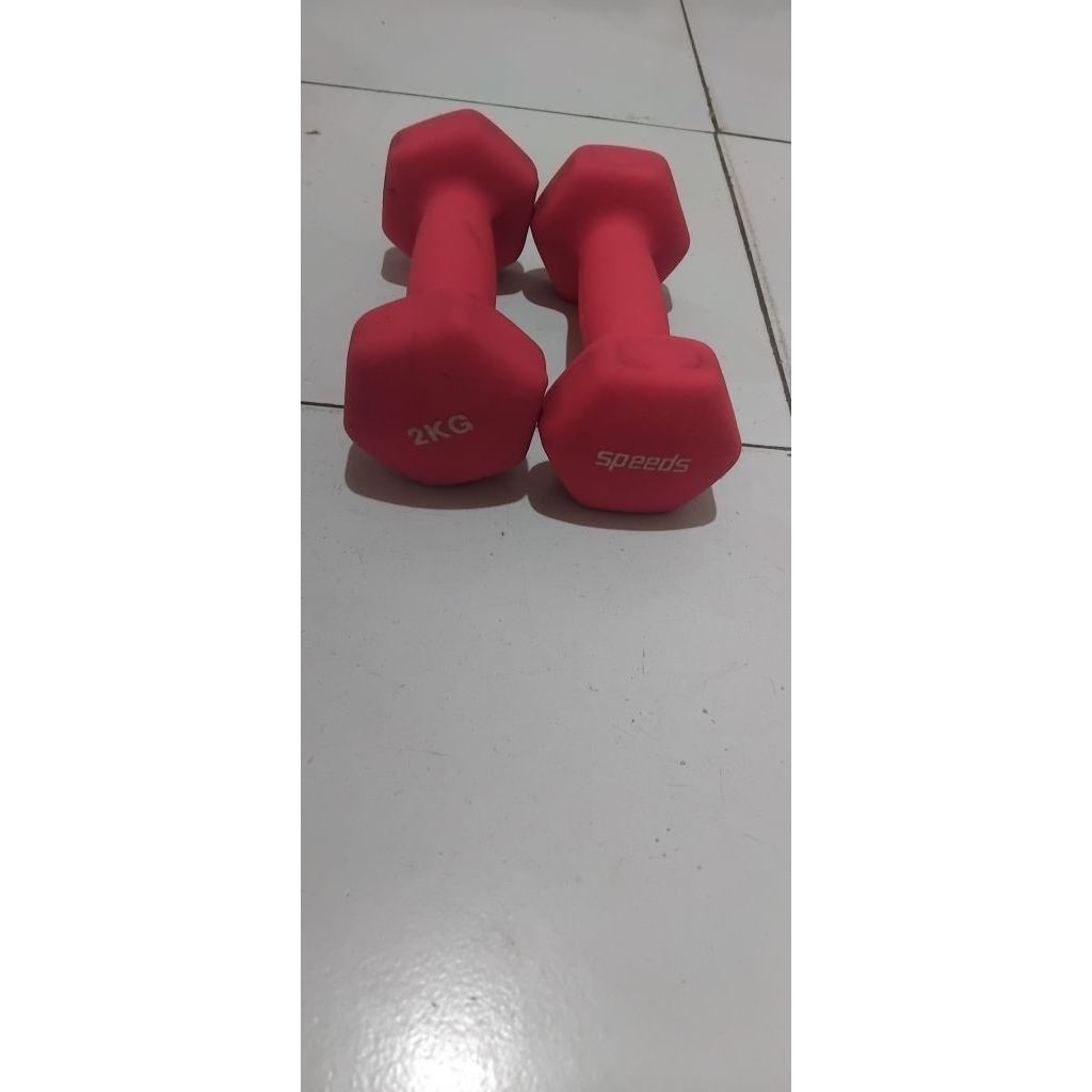 speeds dumbell barbel pink 2kg sepasang