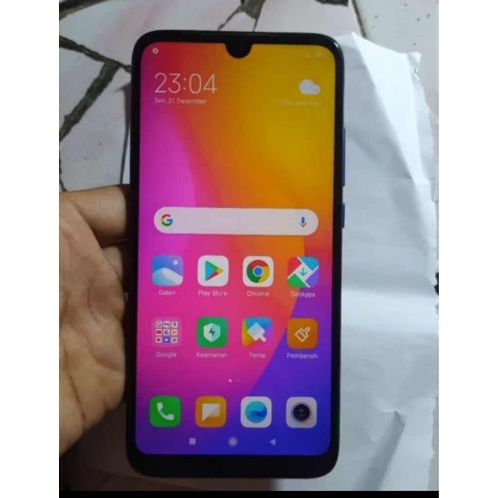 lcd + frame redmi 7 original copotan minus sentuh eror
