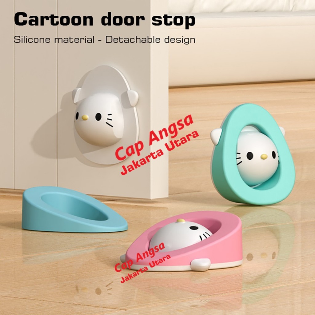 [CAPANGSA_01] Penahan Handle Pintu 2in1 | Door Stopper Silikon Ganjal Pintu + Bumper Anti Bentur | T