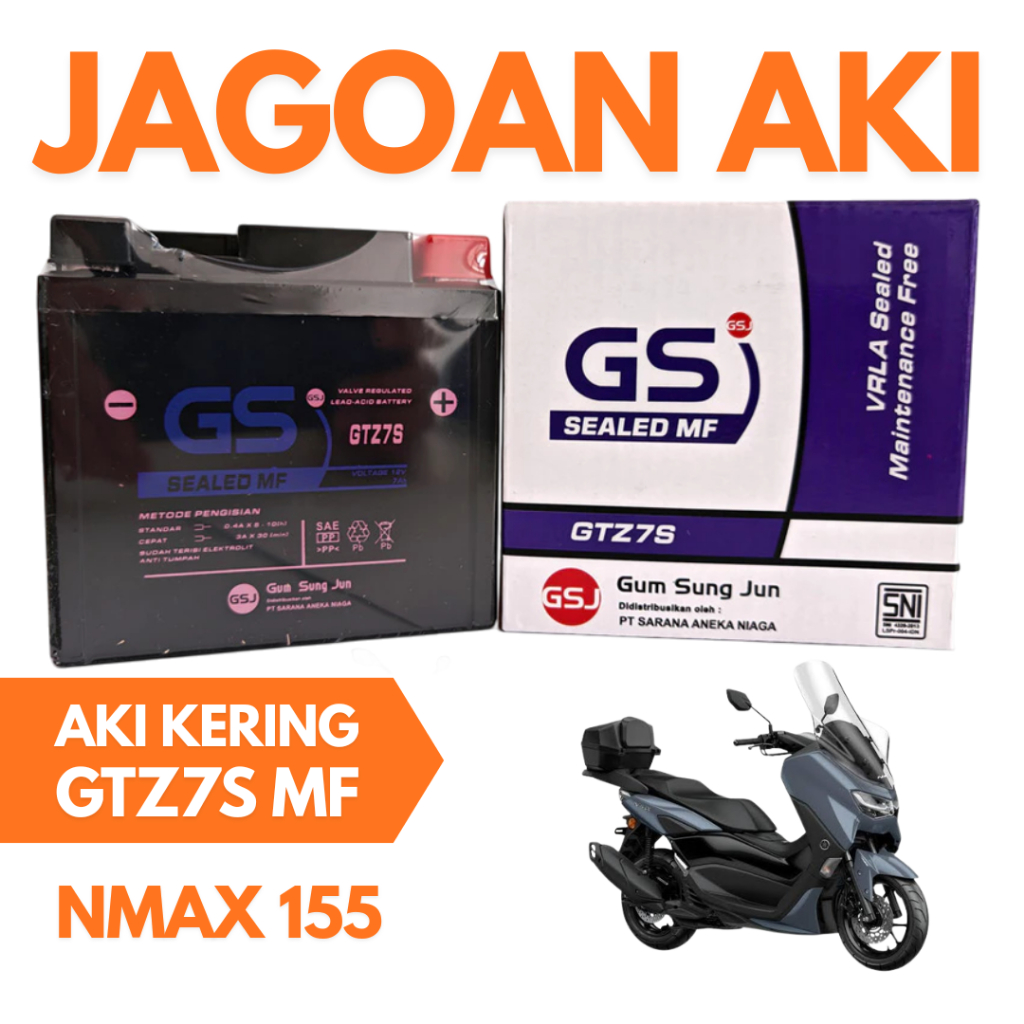 Aki Motor Yamaha Nmax 155 GTZ7S Aki Kering Accu Kering MF