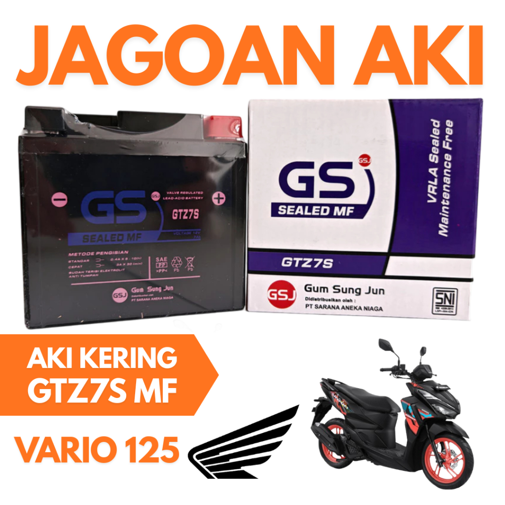 Aki Motor Honda Vario 125 GTZ7S Aki Kering Accu Kering MF
