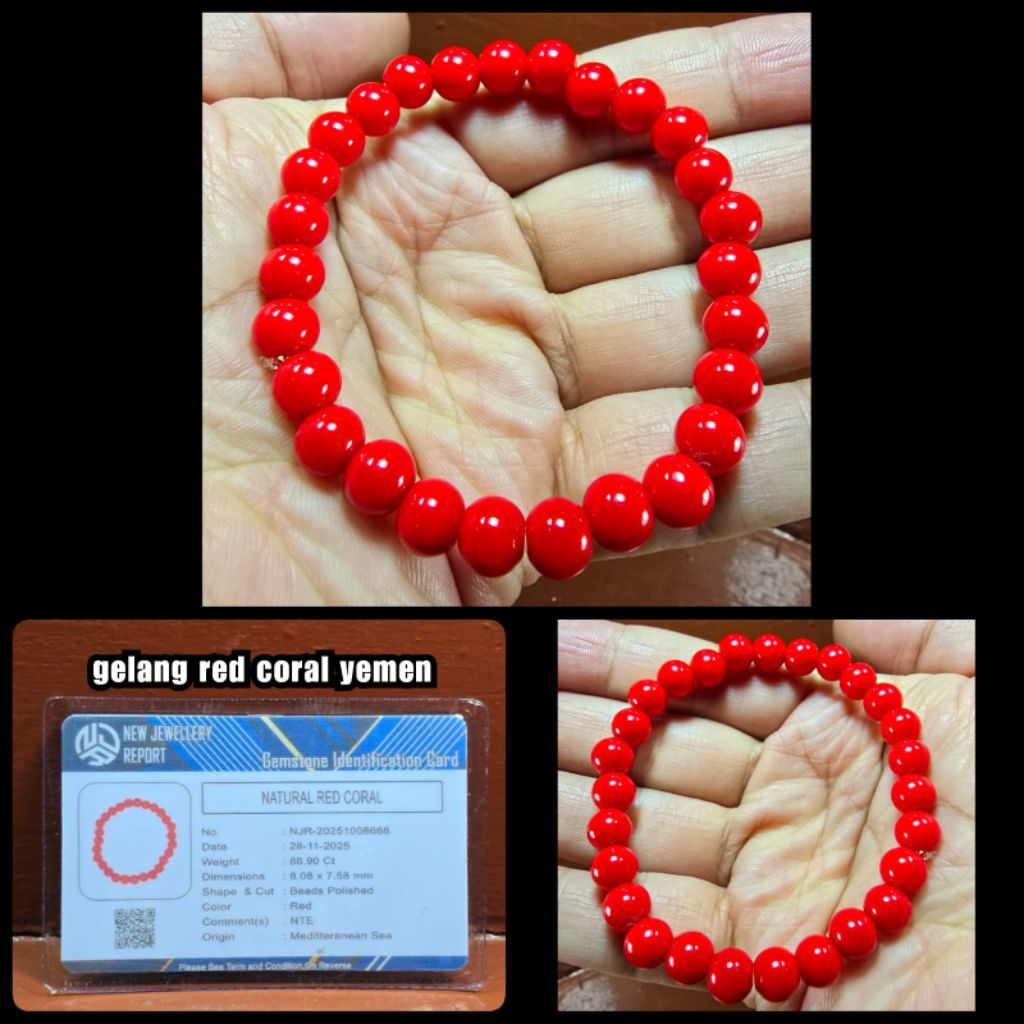 gelang batu akik Marjan merah laut yemen ya