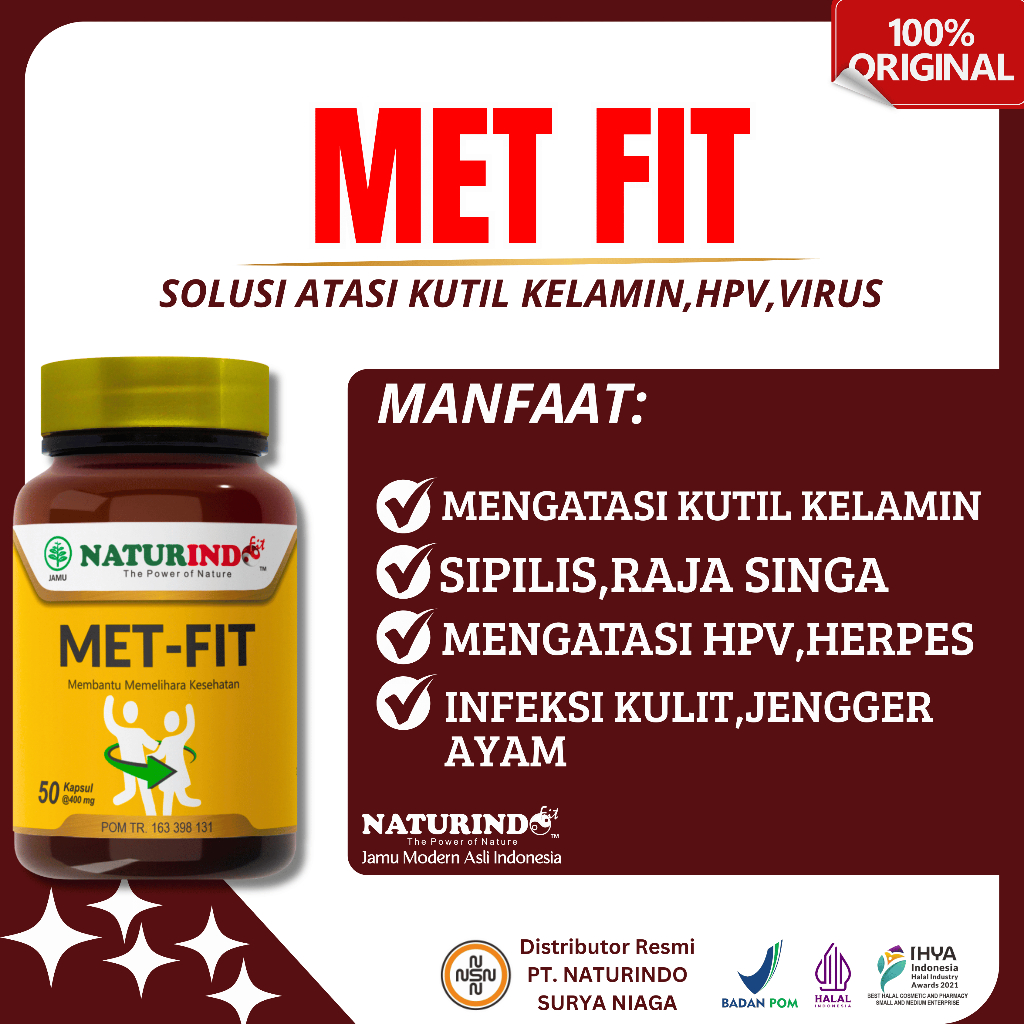 MET-FIT - NATURINDO Obat Herbal Kutil Kelamin Sipilis Raja Singa Merontokkan Kutil pada Kelamin