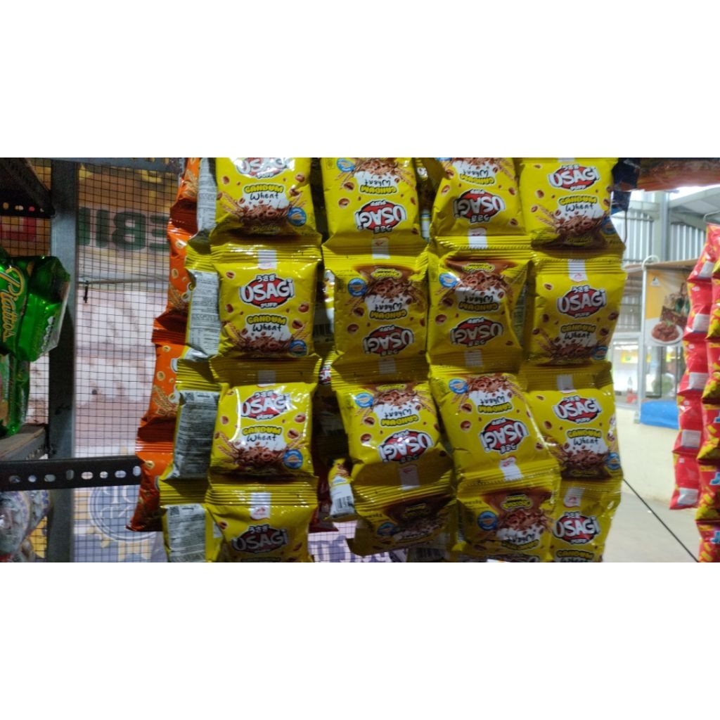 Usagi Puff kemasan 8gr 1Renceng isi 10 sachet Rasa Coklat