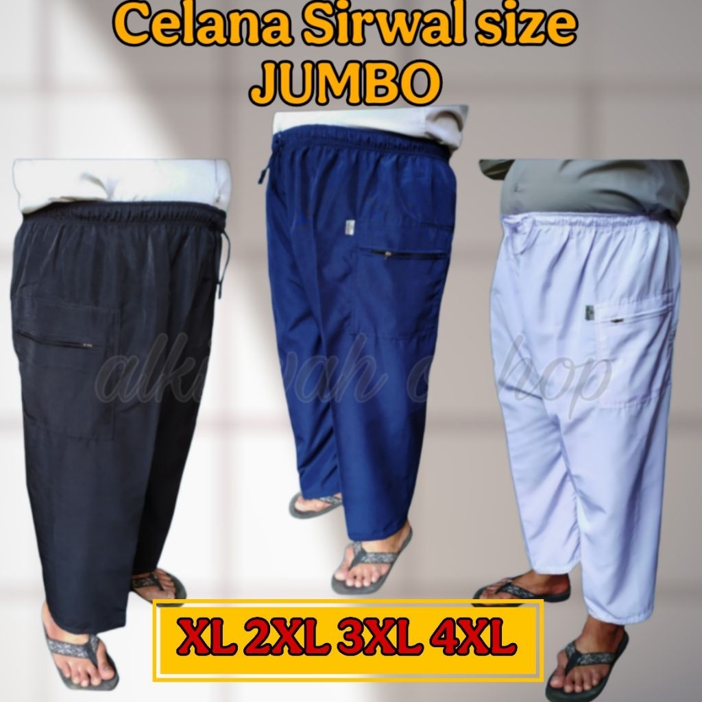 Celana Pangsi Jumbo Celana SIRWAL Jumbo Celana Komprang Celana Haji&Umroh Jumbo Panjang Polos Pria D
