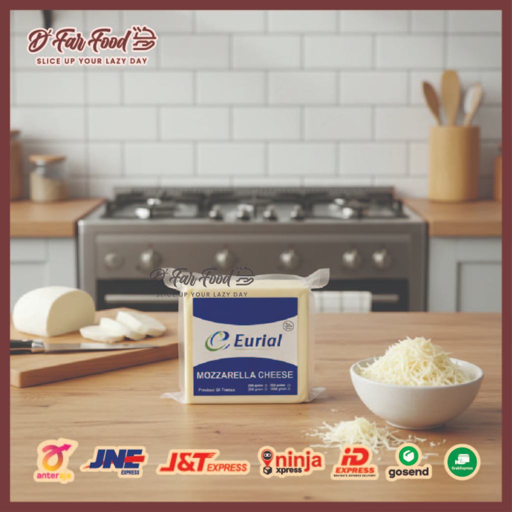 Keju Mozzarella Eurial 200gr / Eurial Mozzarella Cheese - Keju Mozzarella Repack 200gr