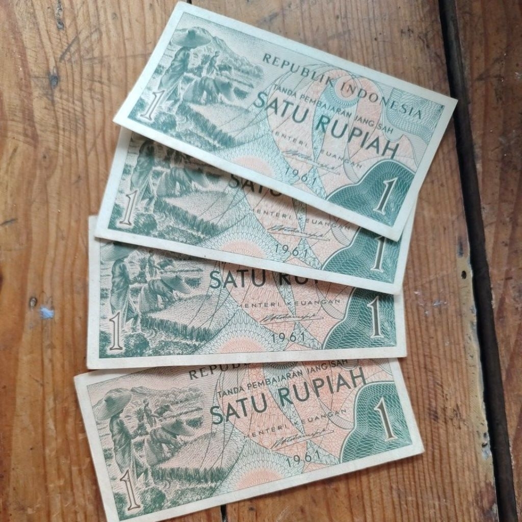 uang kertas 1 rupiah th 1961