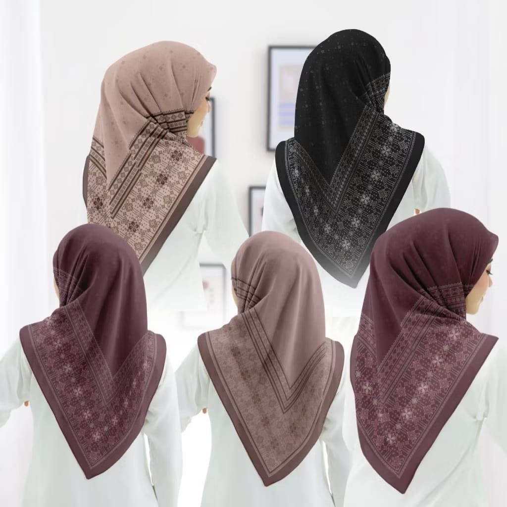 Azzahra - Hijab segi Empat motif terbaru adalia Series