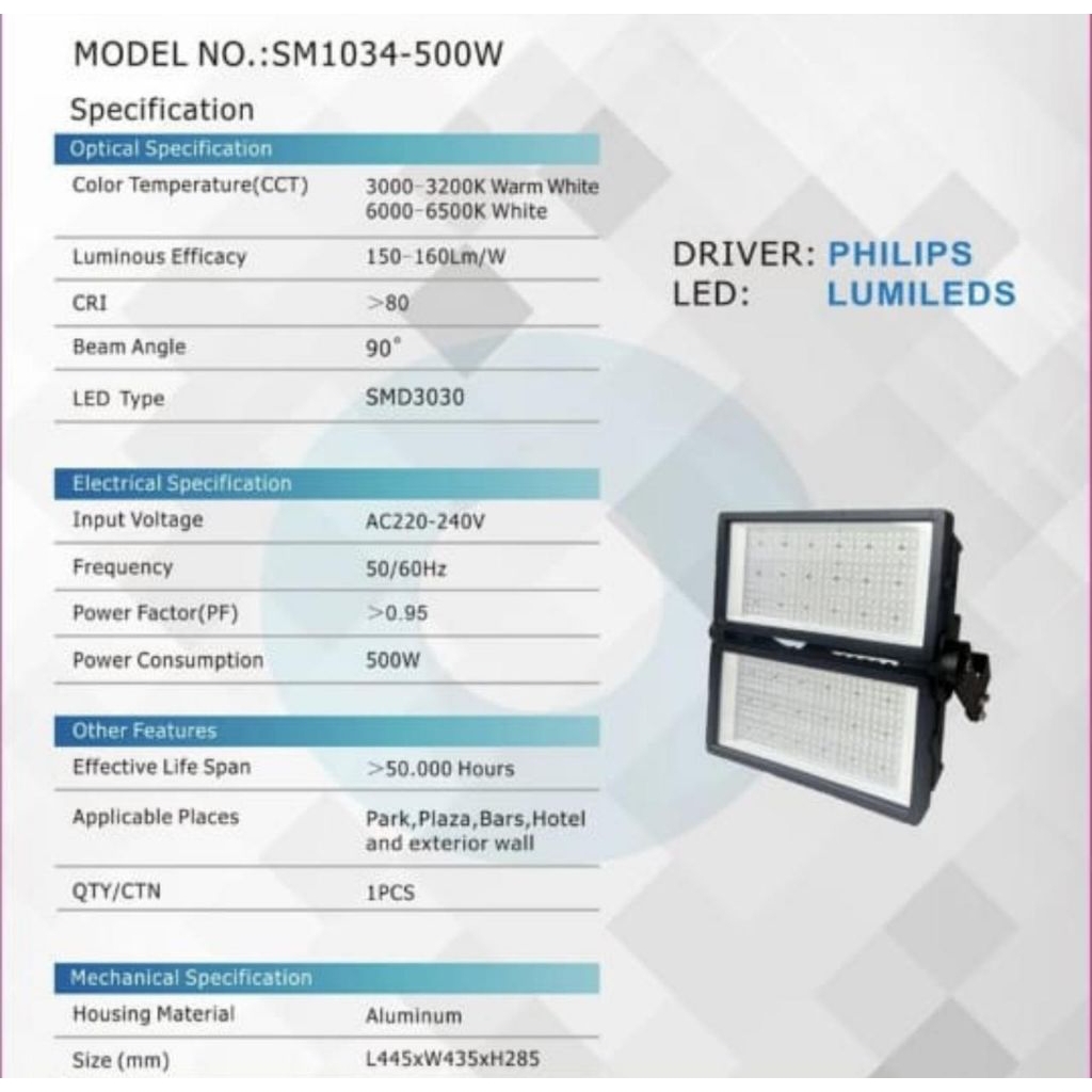 Lampu sorot led 500w Floodlight 500w sorot led