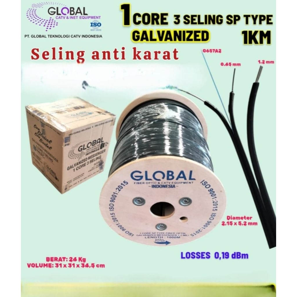 1 CORE GALVANIZED 3 SELING  1km GLOBAL TEKNOLOGI