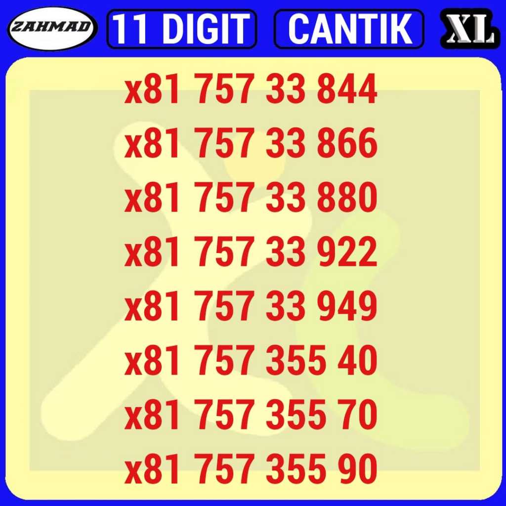 XL-E) NOCAN XL 11 DIGIT kartu perdana nomor cantik 11digit rapi super murah