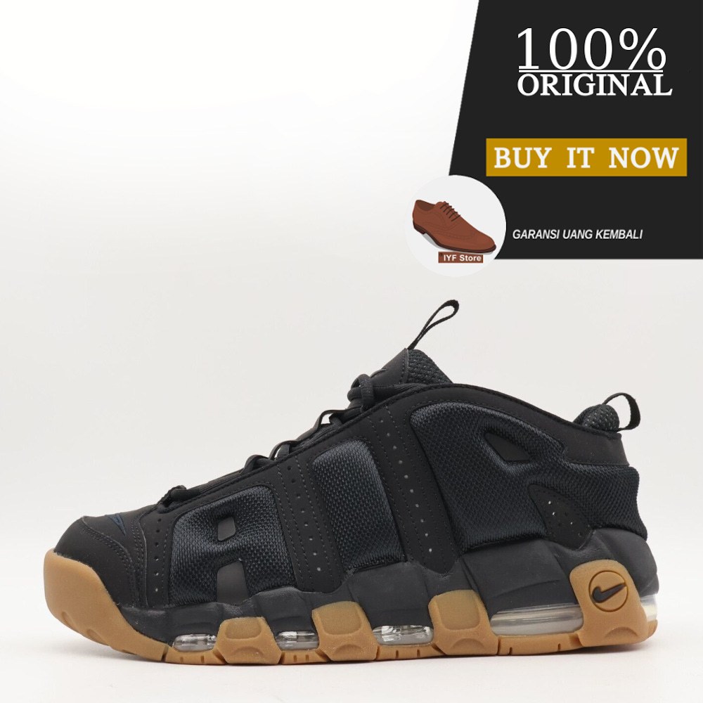 Nike Air More Uptempo Low - Black/Gum Medium Brown  Style: FZ3055-003