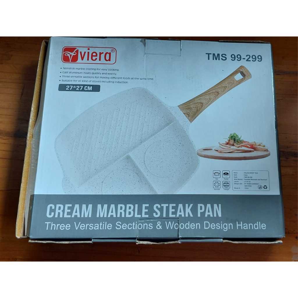 Viera Cream Marble Steak Pan