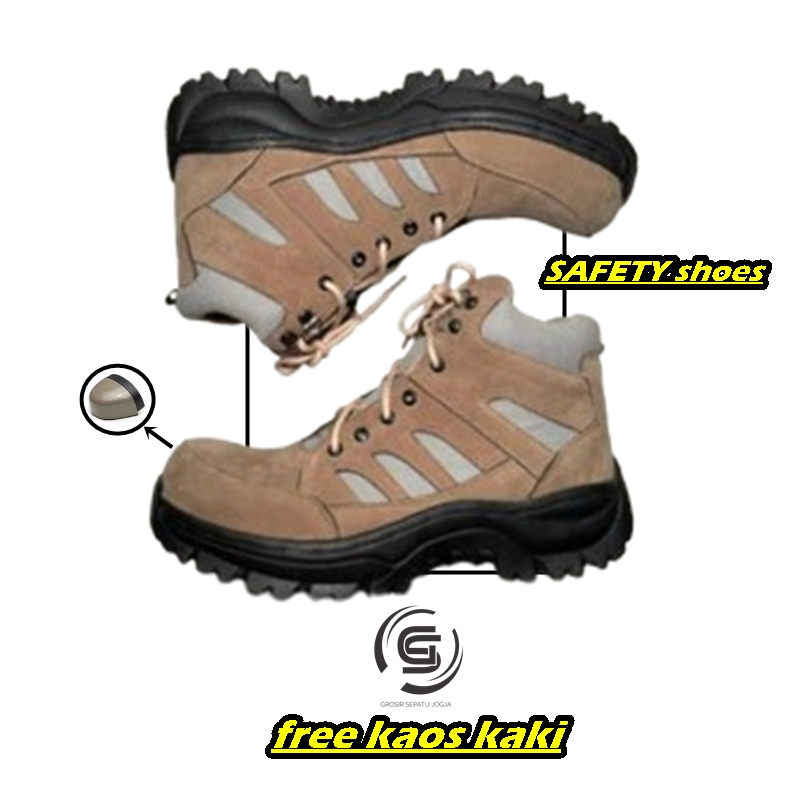 Sepatu Safety Boots Spatu Septi boot Kerja Gunung Kulit Asli Pria Wanita Premium