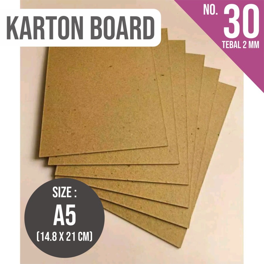 ( LEMBAR ) A5 KARTON BOARD NO.30 TEBAL 2MM UK. 14.8X21 CM