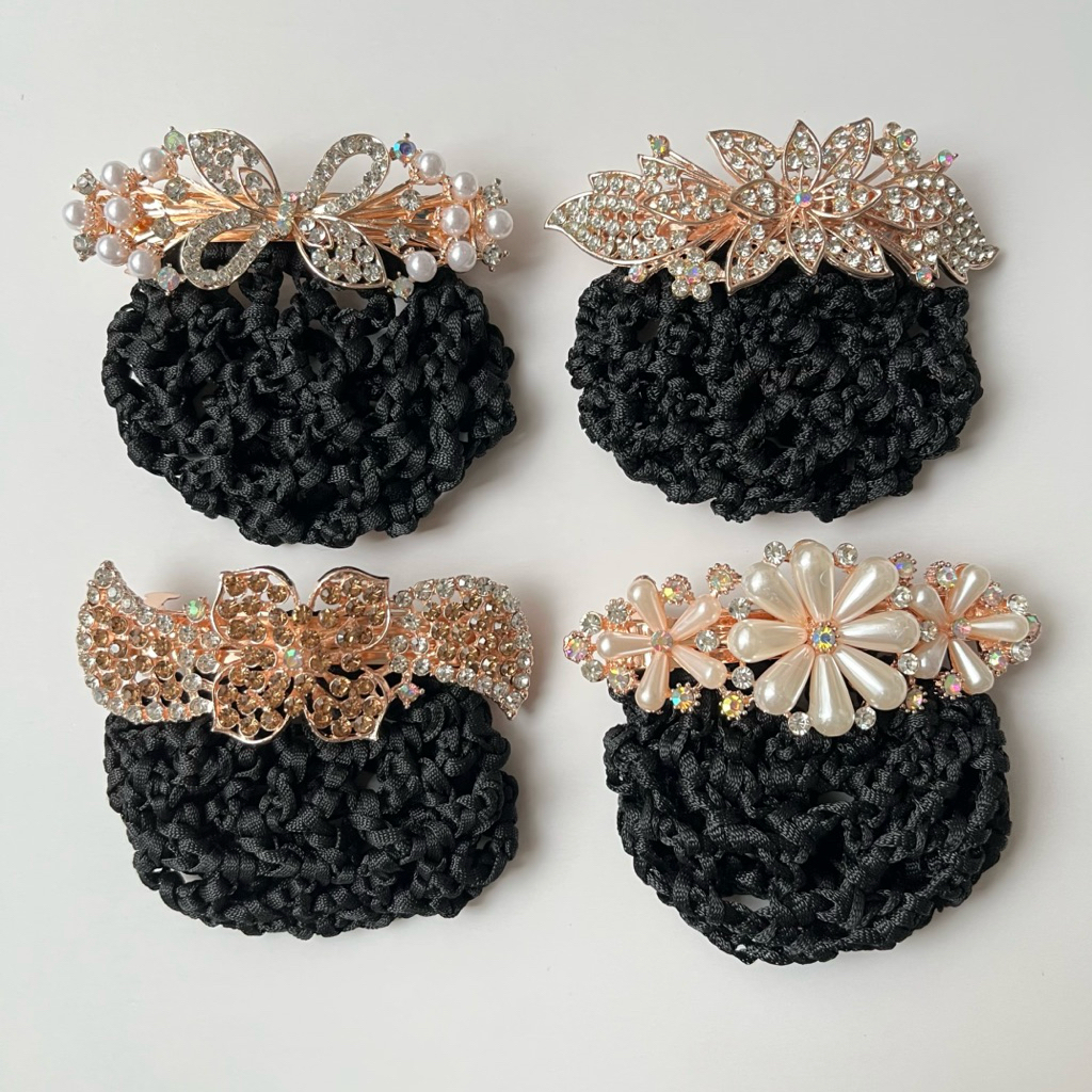 JEPIT HAIRNET KOREA KRYSTAL MEWAH JEPIT OTOMATIS JEPIT HARNET KEP HARNET