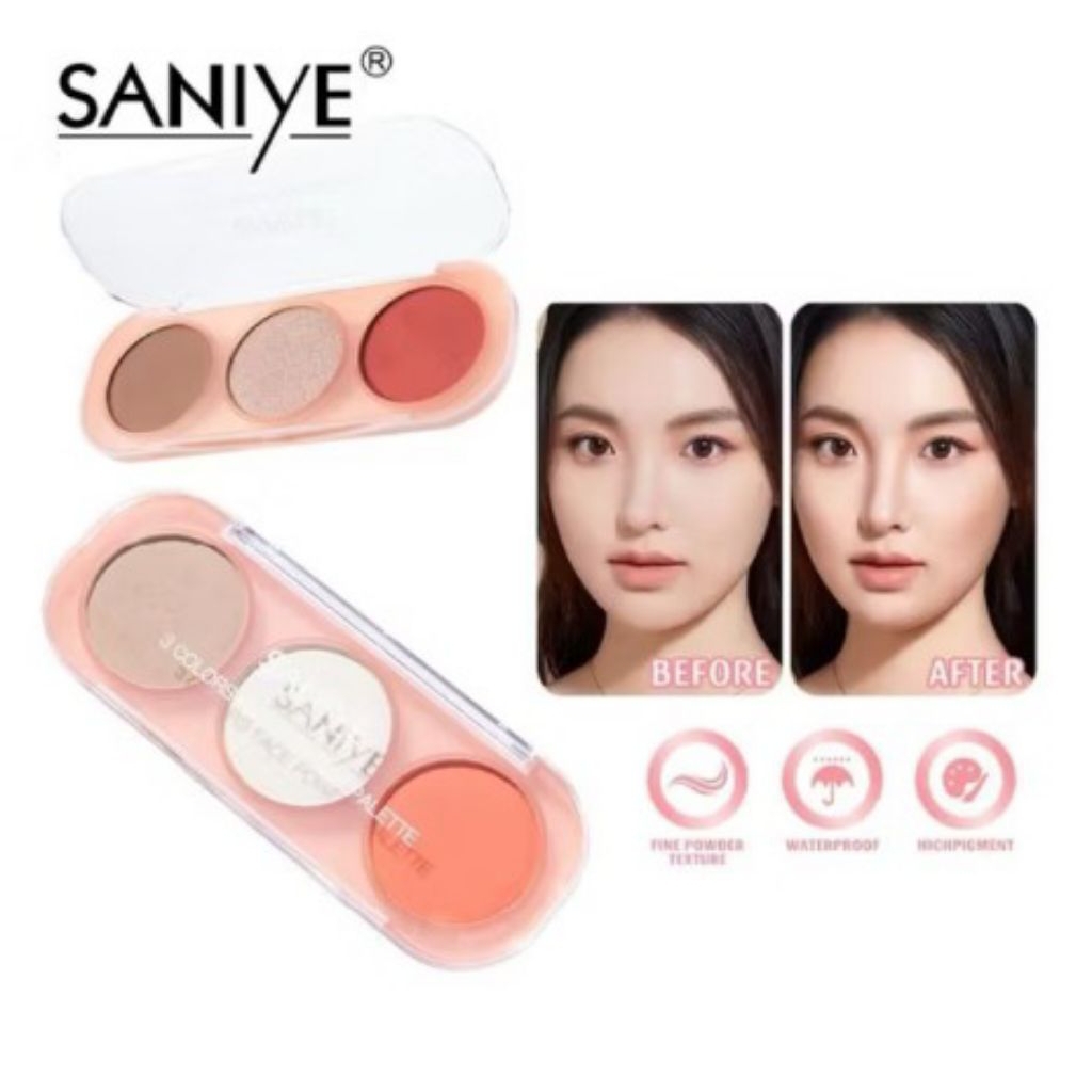 Saniye Blush On Glitter Highlighter Pallete