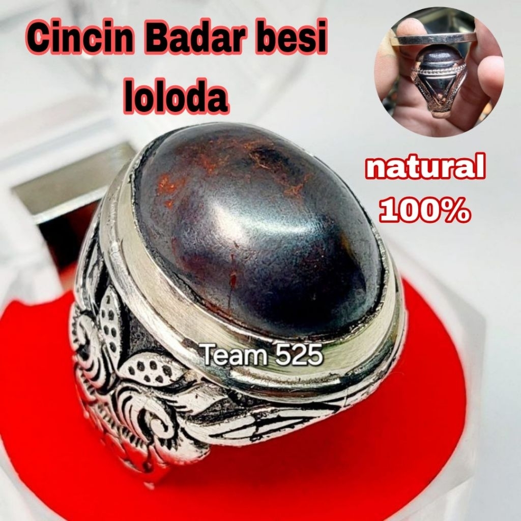 cincin batu akik Badar besi hajar jahanam  loloda nempel maghnet natural asli 100% terlaris