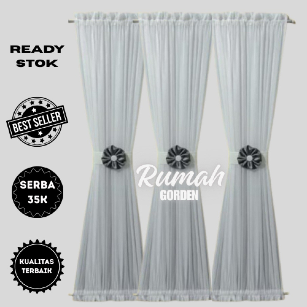 TERMURAH Gorden Kupukupu Ikat Pita jendela Minimalis Vitrase Gorden model ikat