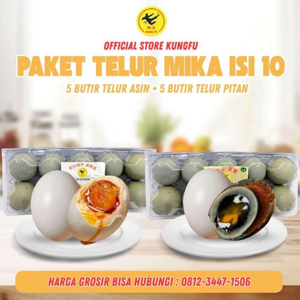 PAKET MIKA ISI 10 (5 BUTIR TELUR ASIN + 5 BUTIR TELUR PITAN