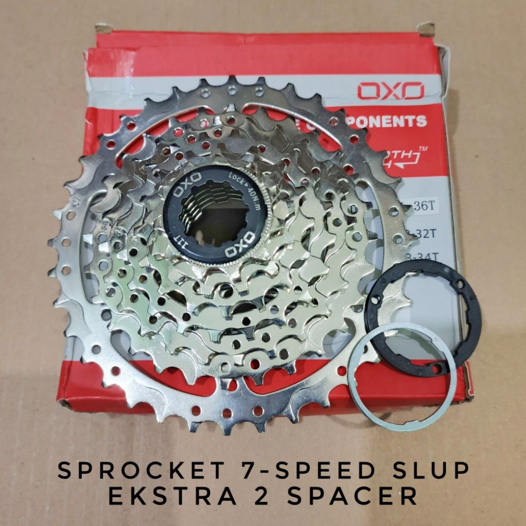 Sprocket 7 Speed 11-32T / 11-36T Plus Spacer Cassette Sproket 7speed OXO