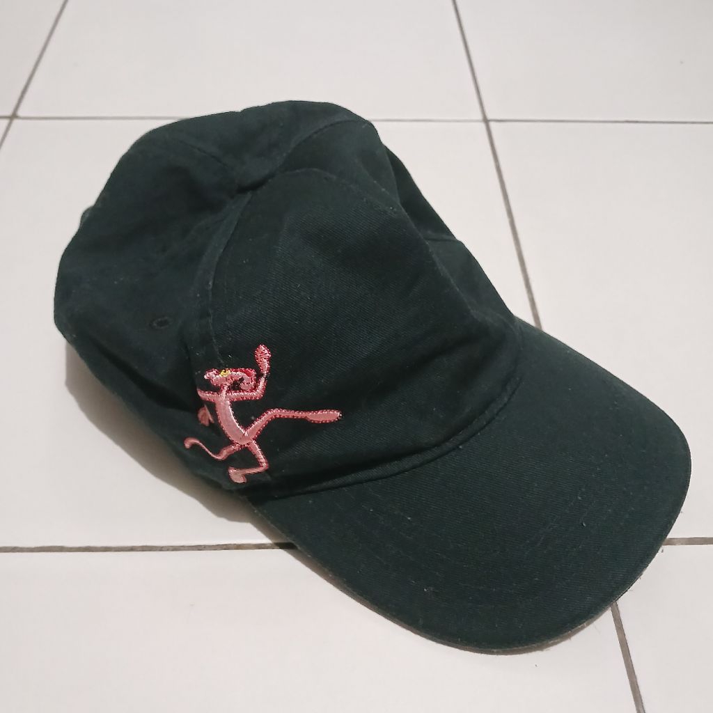 Miniso Japan Pink Panther Embroidered Black Hat
