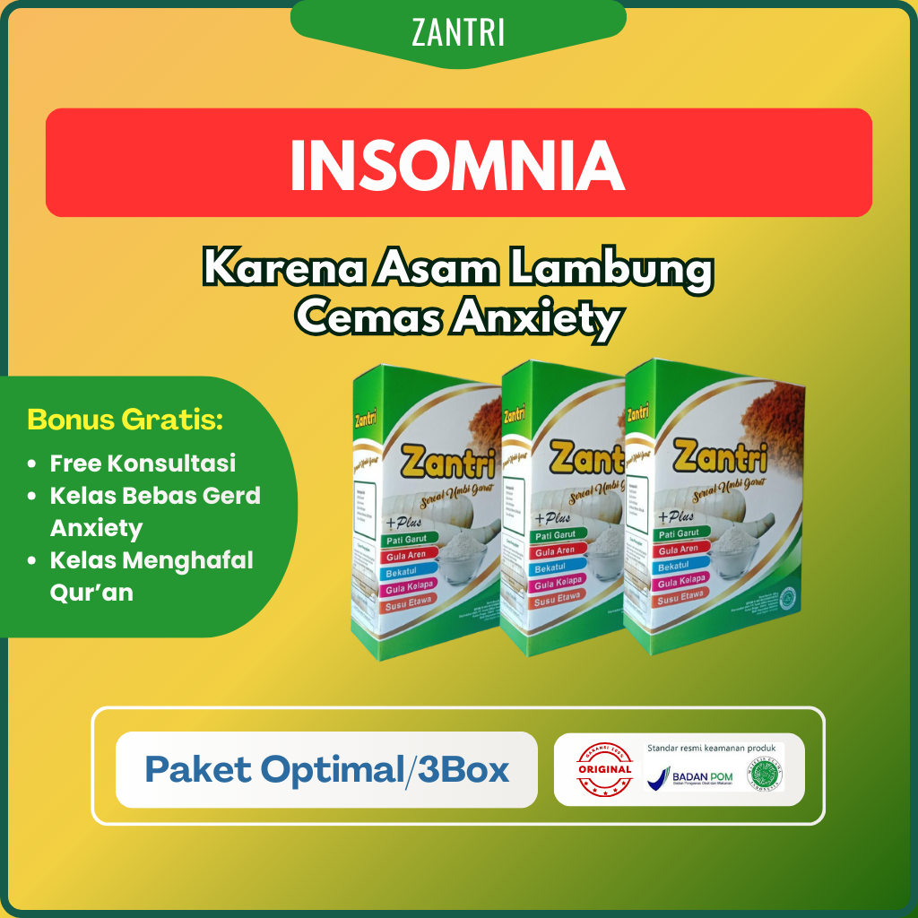 Sereal Umbi Garut Zantri | Tidur Kurang Nyenyak | Karena Asam Lambung Gerd Magh Cemas Anxiety -  3 B