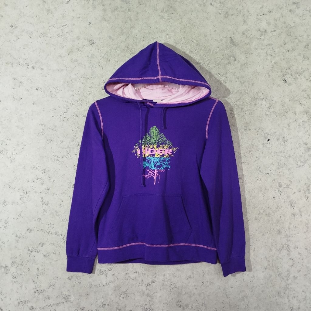 Pullover Hoodie Cewek EIDER Ungu Big logo Casual hoodie size M